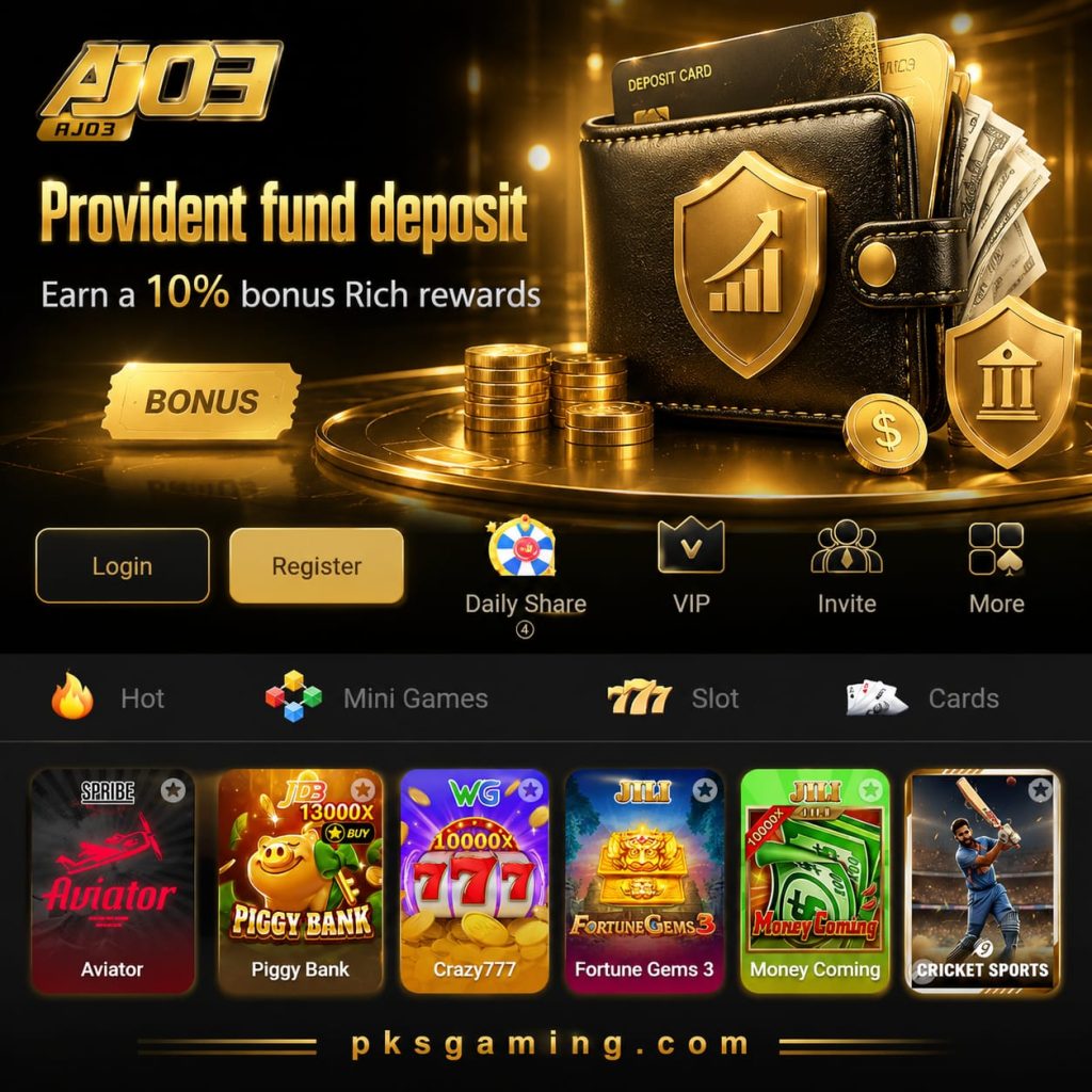 AJ03 online gaming platform interface with colorful game options and modern mobile-friendly design.